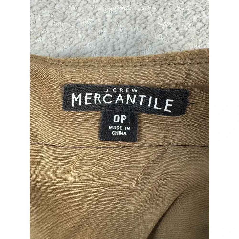 J Crew Mercantile Skirt Womens 0 Petite‎ Brown Wool Blend Classic Career Work